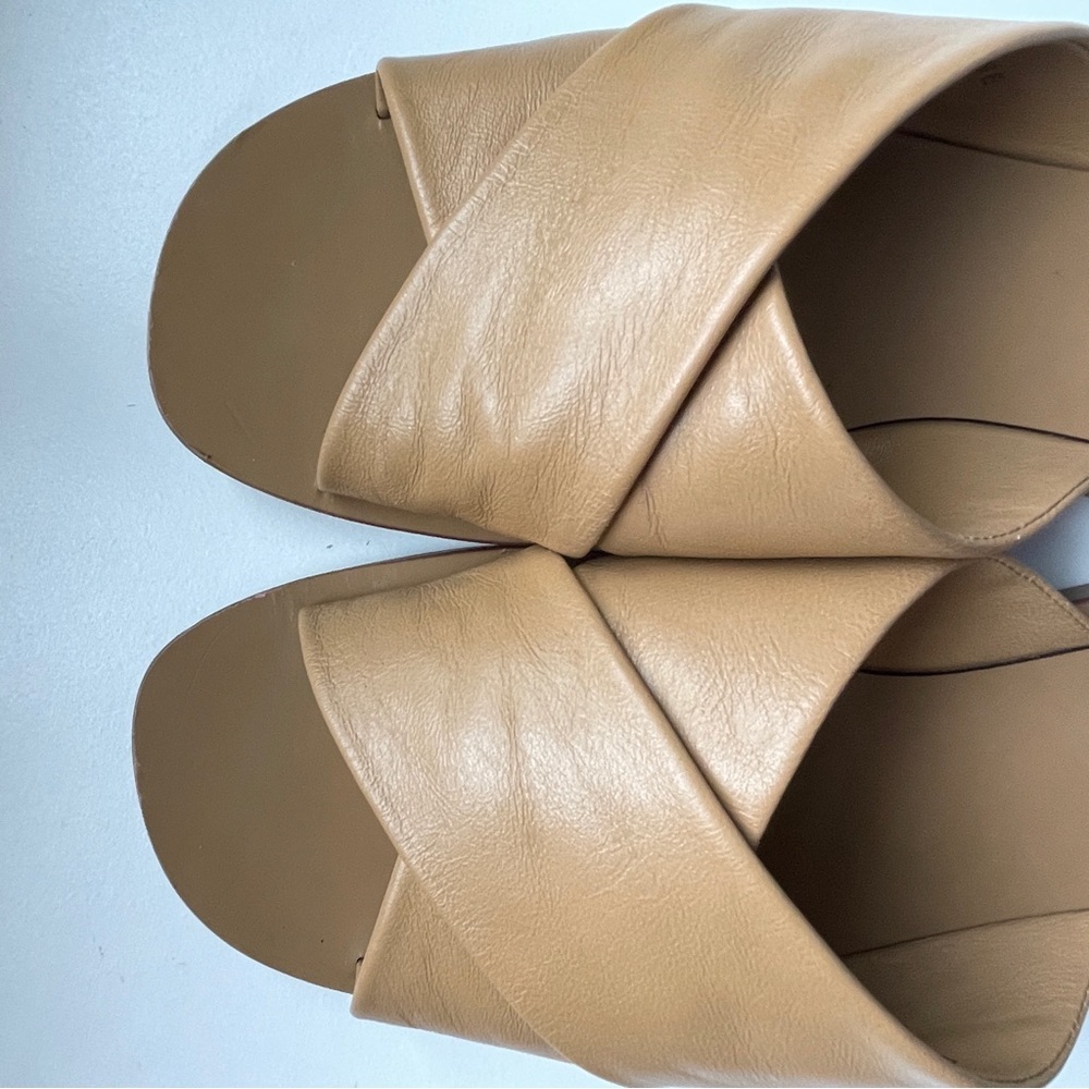 Everlane Tan Taupe Leather THE DAY CROSSOVER SANDAL 9.5 - Picture 3 of 8